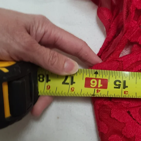 Ted Braker Elegant Red Lace Dress, size 2 - Picture 6 of 16